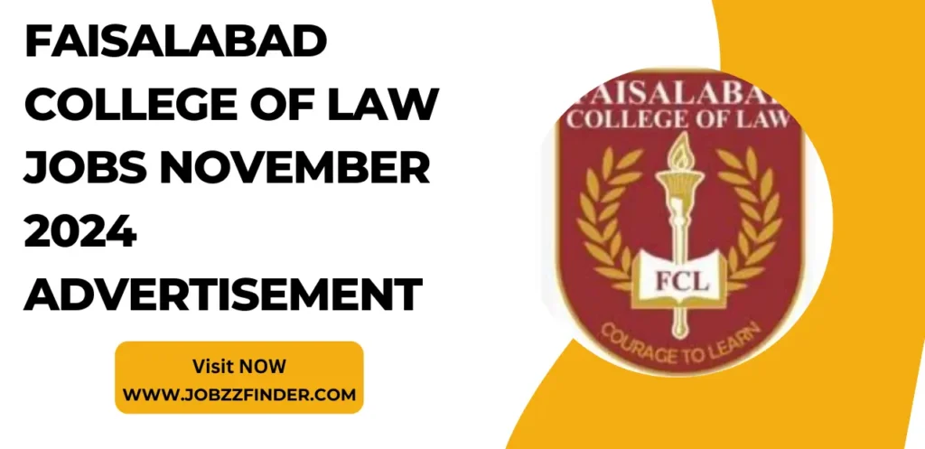 Faisalabad College of Law Jobs November 2024 Advertisement