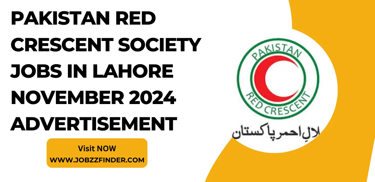 Pakistan Red Crescent Society Jobs in Lahore November 2024 Advertisement